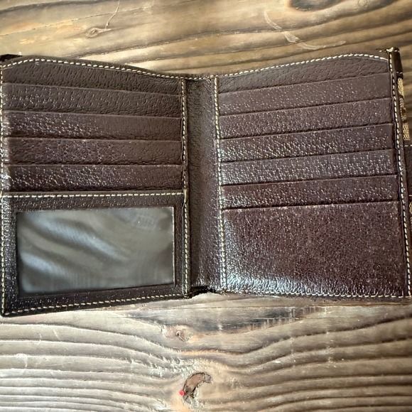 Gucci Monogram Canvas Leather Bifold Wallet Brown Beige - Picture 4 of 7